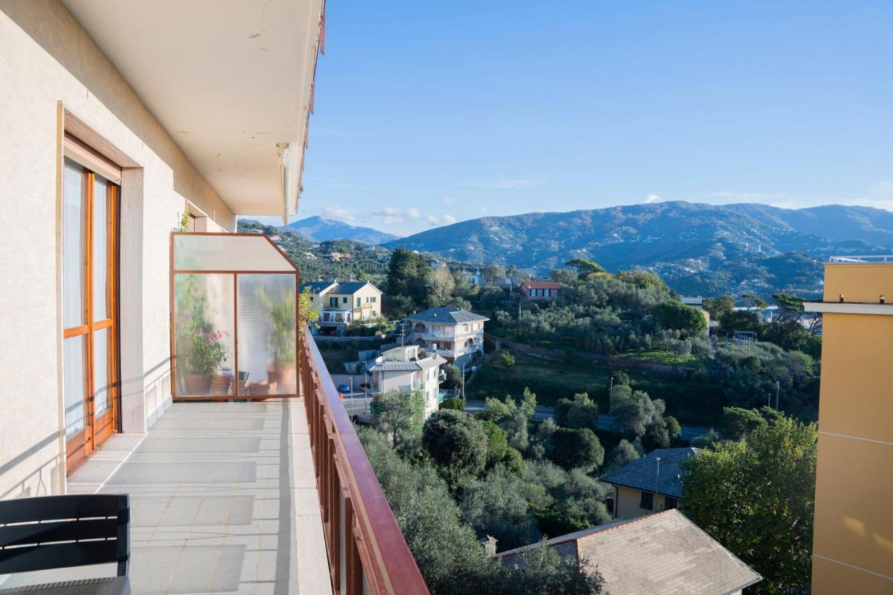 Apartamento 093 - Casa Panorama, Vista Mare E Vista Portofino, 500 Metri Centro Di Chiavari, Posto Auto Gratis Incluso Exterior foto